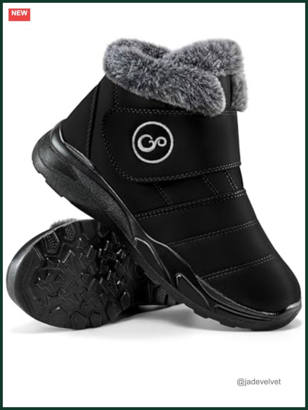 Womens Waterproof Fur Lined Snow Boots Anti Slip Hook Loop Ankle Winter Booties